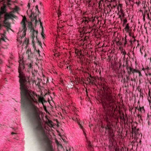 Vintage Morbid Threads Faux Fur Coat Womens Medium Pink One Button USA - Picture 11 of 16